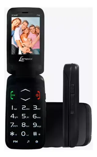[Memória interna: 32 MB] Celular Flip Lenoxx CX-908 Dual SIM 32 MB preto